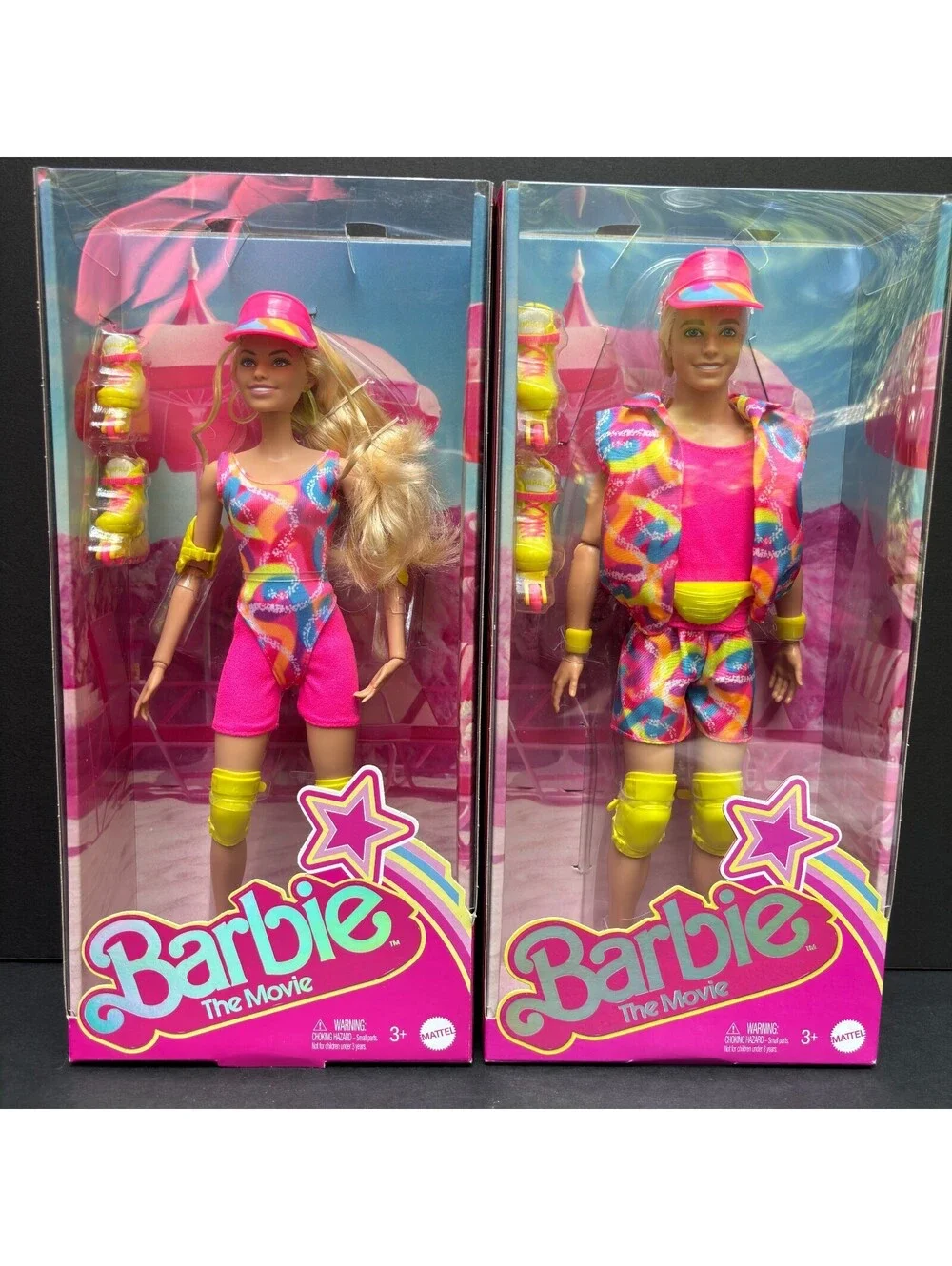 Barbie The Movie Collectible Doll Set Barbie & Ken Neon Inline Skating Outfit